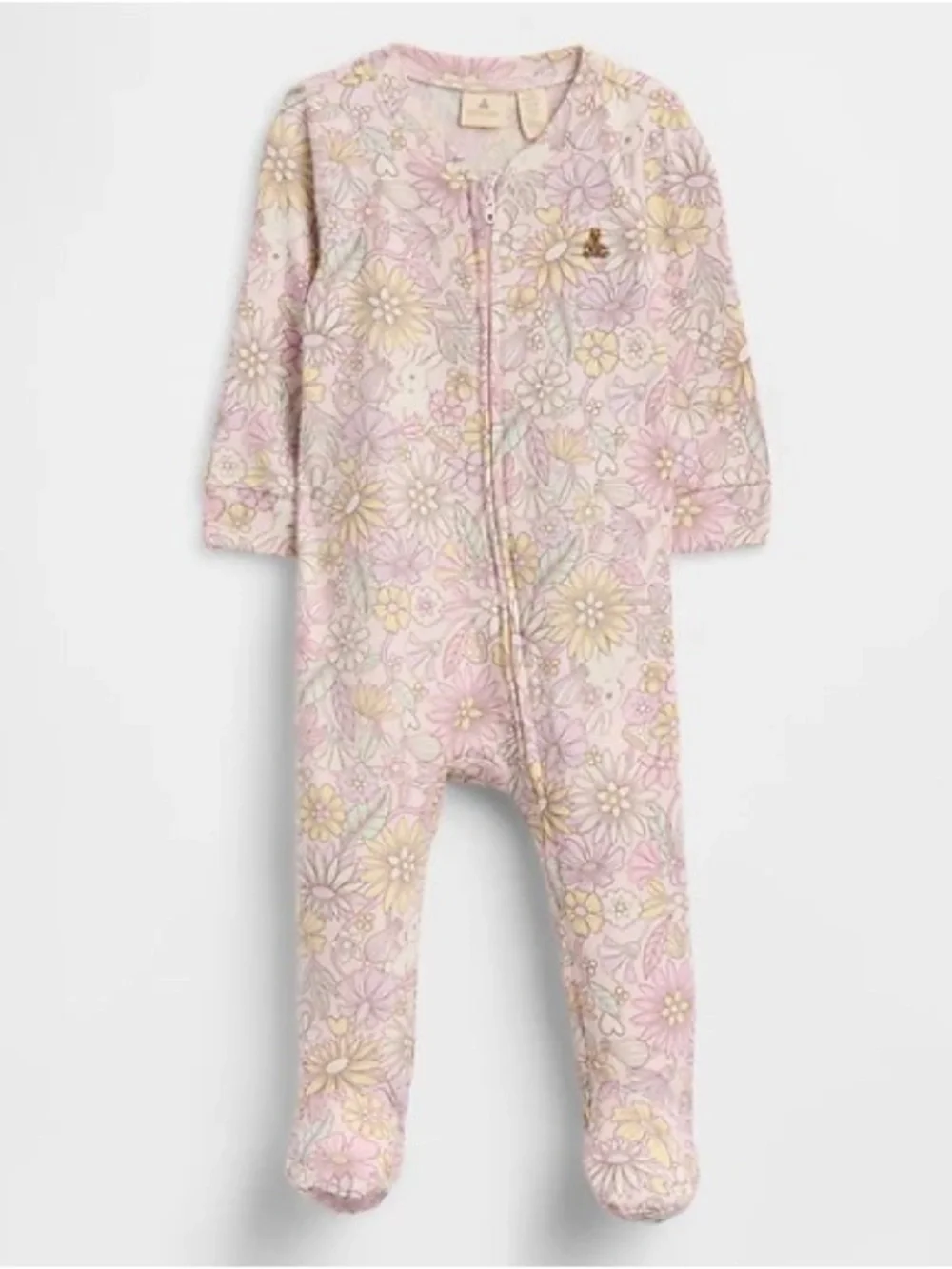 Gap Baby Primrose Pink Print Two-Way Zip Footed One-Piece Sleeper NWT 0-3M